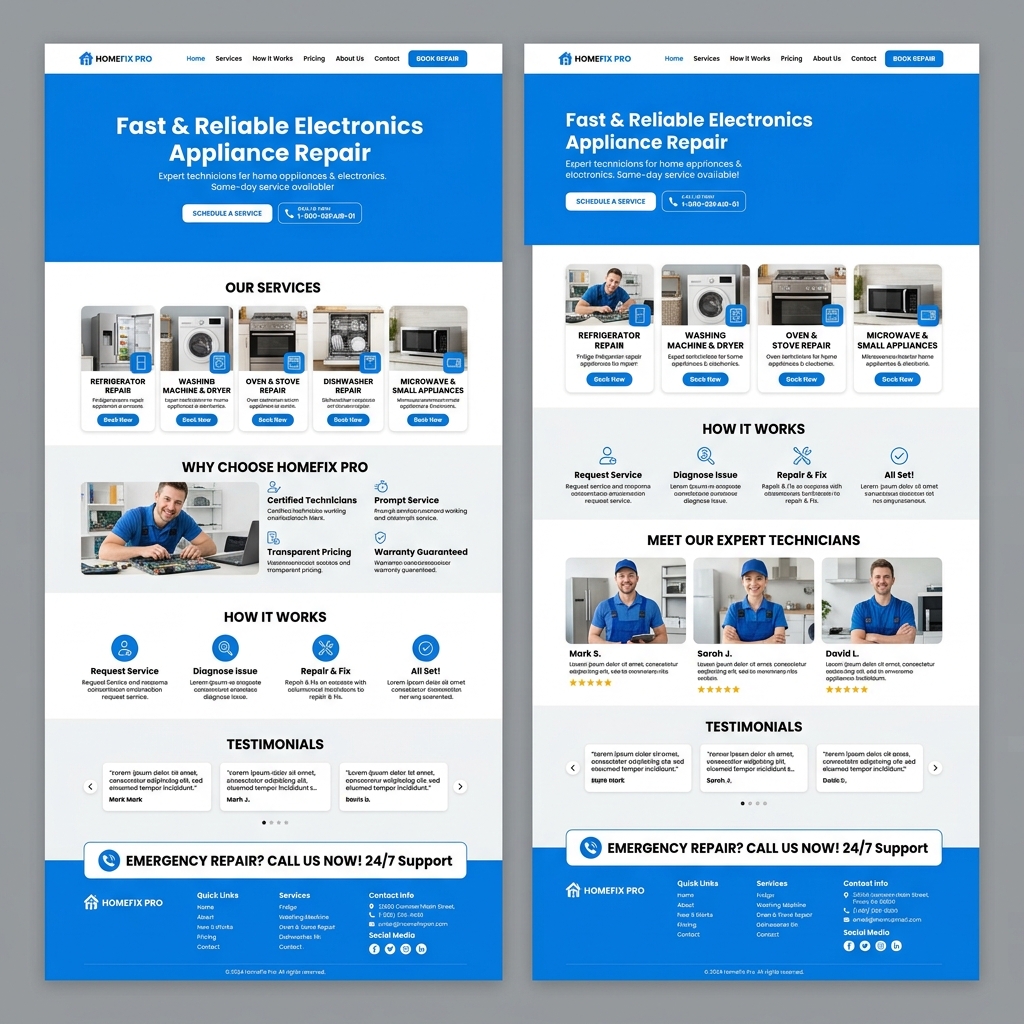 Mẫu Website Điện Tử Điện Lạnh